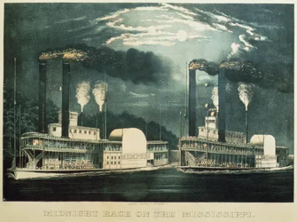 Mitternachtsrennen auf dem Mississippi, 1875